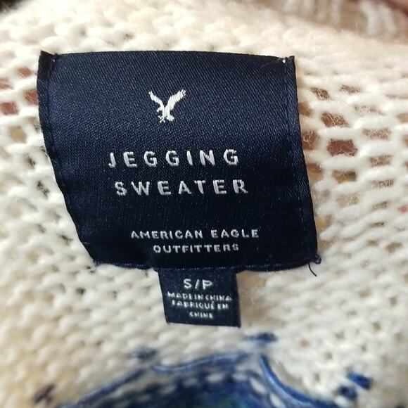 American Eagle Ivory Fair Isle Jegging Sweater - Picture 5 of 6